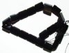 16 inch strand of 20x15x4mm Rectangle Black Agate